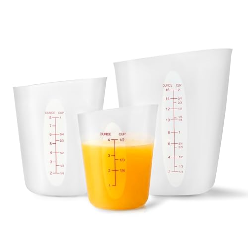Juego de 3 Vasos Medidores de Silicona Flexibles miniatura 1