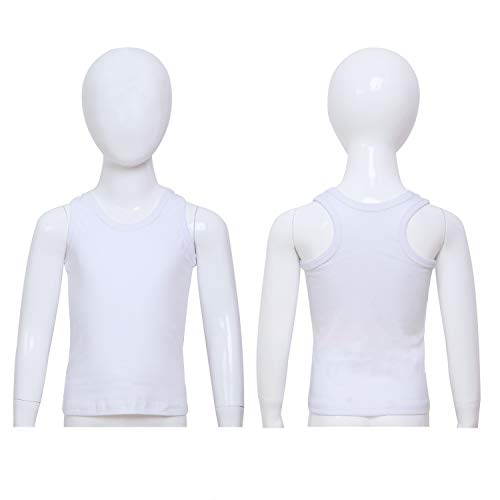Coobey 5 Pack Toddler Kids Cotton Tank Top Undershirts Boys or Girls Soft Undershirt Tees (3-4T, Black/White/Gray) - Thumbnail 3