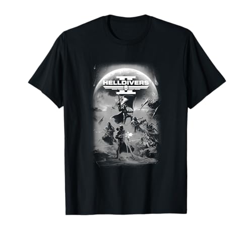 Helldivers 2 Grayscale Sony PlayStation Video Game Poster T-Shirt