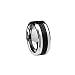 10mm Sleek Titanium Wedding Band by Cavalier Jewelers - Comfort Fit Wedding Ring with Polished Finish - Lightweight Band for Men - Black Carbon Fiber Inlay - Perfect Gift Ring [Size 11.5]