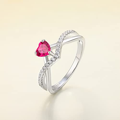 STARCHENIE Crossover Birthstone Rings for Women Sterling Silver Twisted Wedding Engagement Promise Rings with 0.5ct Cubic Zirconia,size 5-104