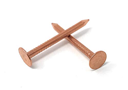 Dubbs Hardware - 1.5 Inch Copper Nails Roofing Finish - Solid Pure Copper Slate Spikes Flashing Furniture Boat - Package Includes 10 oz of The Highest Quality Nails