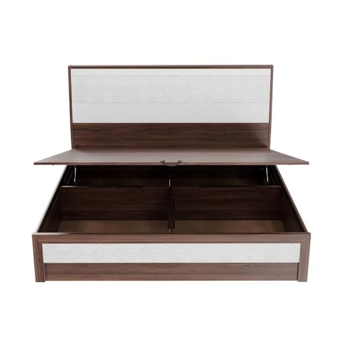 Image of Wakefit Bed | 3 Yr Warranty | King Size Bed, Comes with Hydraulic Storage, Noise-Free, Density: 680-750 kg /m, Termite & Borer Resistant, Fits Mattresses Up to 8 inches(Gibeon 78x72- Columbian Walnut)