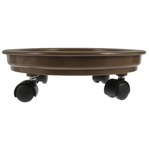 Angoily 可動式植木鉢トレイ 内径 キャスター付き鉢受け皿 滑らかな車輪で床保護 簡単移動 ガーデンや室内用 重量プランター対応サポートス