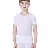 Kids Compression Shirt Underwear Boys Youth Under Base Layer Short Sleeve Top SK WH S