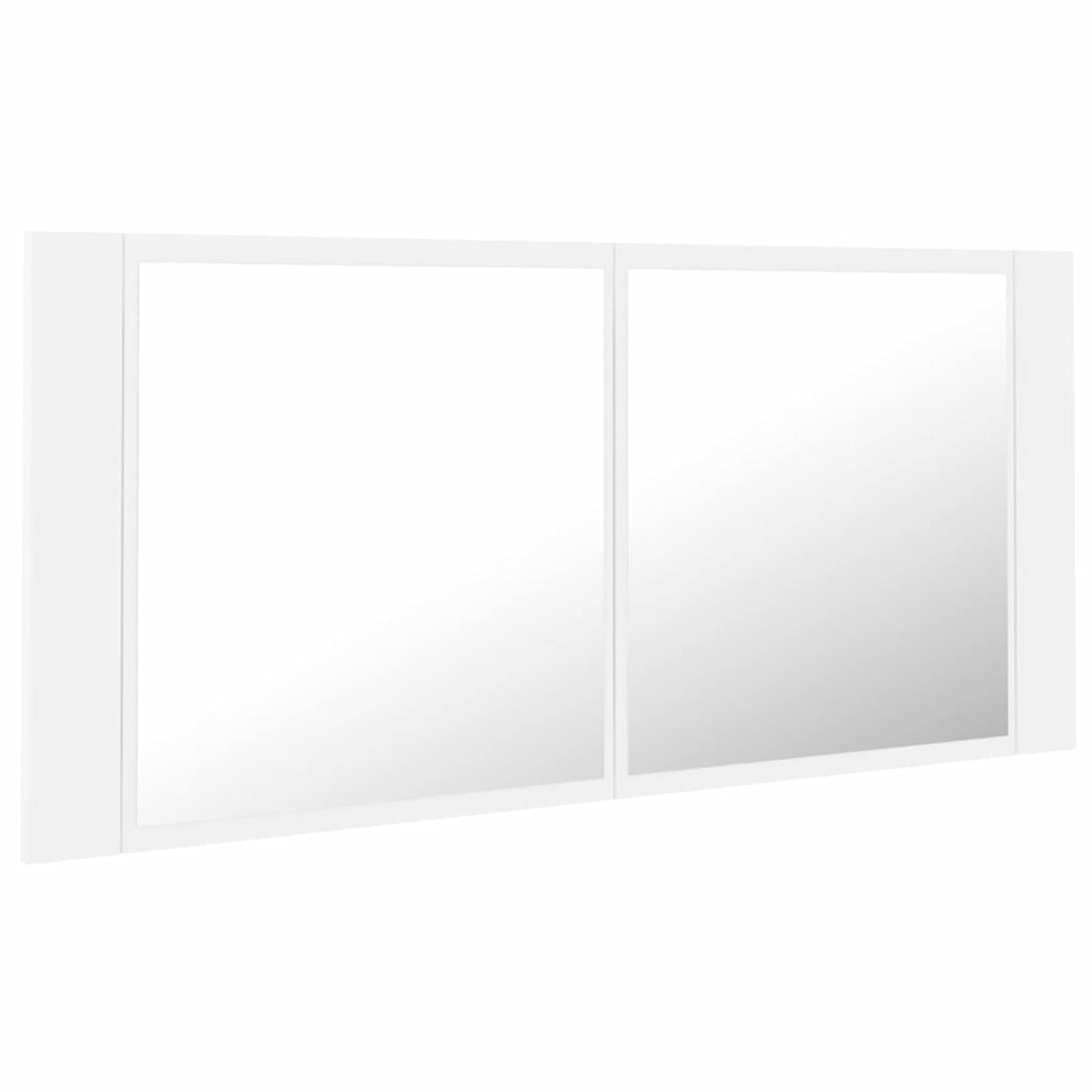 Tidyard Armadio specchio bagno con luce LED armadio sospeso a specchio, mobile sospeso armadio da doccia, armadio da parete, mobile portagioie bianco, 100 x 12 x 45 cm