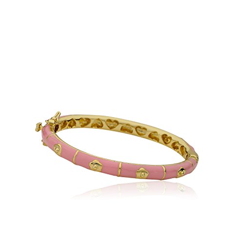 Girls Jewelry - 14k Gold-Plated White Bangle Gold Flowers - Hypoallergenic and Nickel Free for Sensitive Skin - Main Image