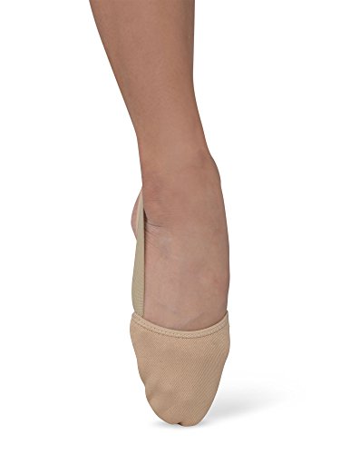 Danshuz Girl's Freedom Canvas Half Sole Pleated Toes Ballet Shoes - Tan, XS