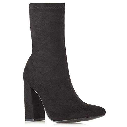 mid block heel sock boots