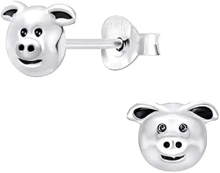 Sterling Silver Pig Earrings - Stud Gift