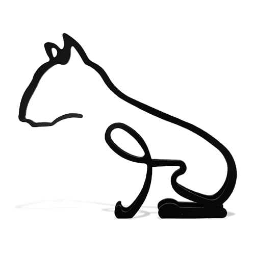 Estatua minimalista de perro Bull Terrier inglés, figura de escritorio, decoración para el hogar y la oficina