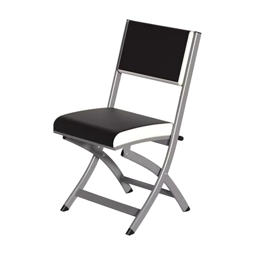 Silla plegable de metal apilable con asiento acolchado extragrueso, asiento moderno y cómodo para el hogar, la oficina y uso comercial (negro) talla única