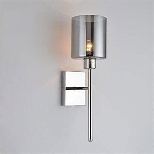 Aplique de pared LED con interruptor de cadena y pantalla de cristal para dormitorio 2