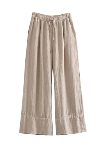 Rfmfkkg Wide Leg Pants Sets High Street Cotton Linen Trousers Suit For Women Halters Crop Top Ladies4