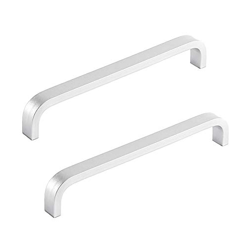 ANSIEDIO 2pcs Silver Aluminum Alloy Cabinet Cupboard Closet Wardrobe Door Drawer Knobs Pull Handles (128mm)