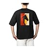 Sparrow Outfit Men’s Oversized T-Shirt | Terry Cotton 240 GSM Fabric Casual Round Neck Half Sleeve T-Shirt for Men | Horse Artwork Graphic Printed Relaxed Fit Tee for Gym Sports and Outdoor