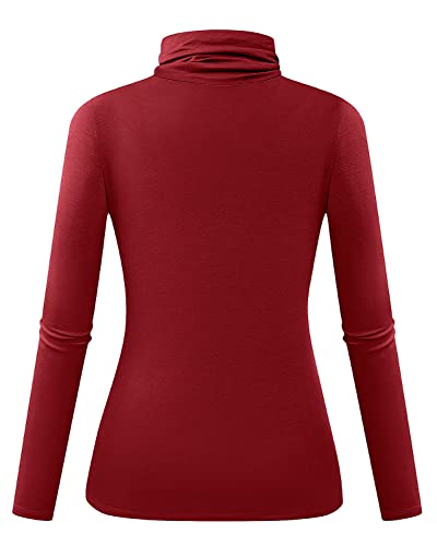 Image of Herou Womens Long Sleeve Turtleneck Slim Fitted Lightweight Casual Active Layer Tops Shirts