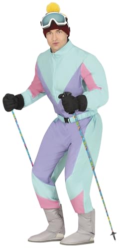 FIESTAS GUIRCA | Paar Multicolor Skistöcke (115 cm) - Sportzubehör für 90er Jahre Partys und Themenfeiern - Unisex für Erwachsene - Multicolor