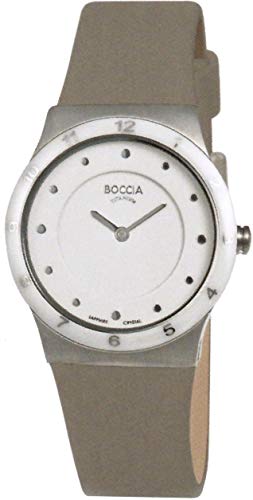 Preisvergleich Produktbild Boccia Damen Analog Quarz Uhr mit Leder Armband 3202-03