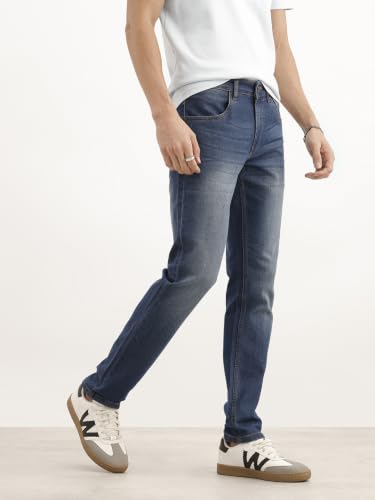 Image of WROGN Men's Cotton Stretch Jeans | Solid | Slim Fit