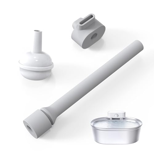 uahpet Stainless Steel Cat Water Fountain (Basic Version) Water Inlet and Outlet Silicone Accessories and Gravity Suction Head Set