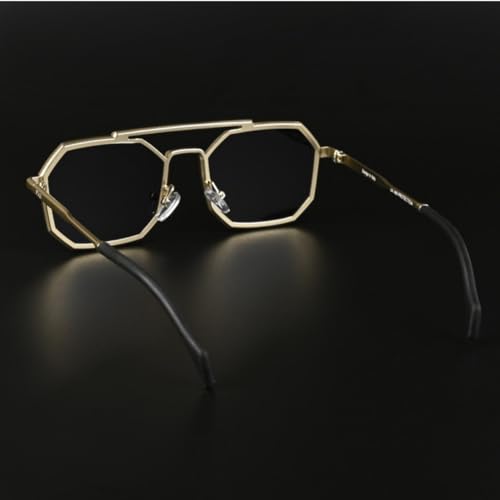 Image of Hexagon Round Sunglasses Metal Frame Stylish Goggles For Men's and Women's