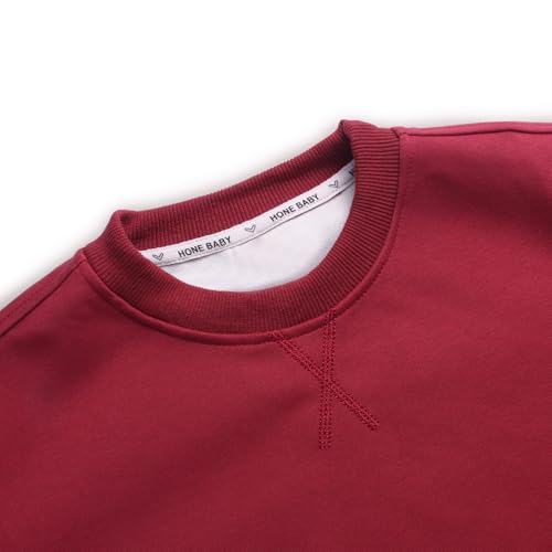 Boys Girls Pullover Sweatshirts Soft Long Sleeve with Elbow Patches Tops Kids Cotton Crewneck Sweatshirt 12M-8Years3