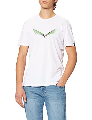 SALEWA Lines Graphic M T-Shirt. Maglietta da Uomo, Uomo, Maglietta, 00-0000028065, Bianco (Optical White), S