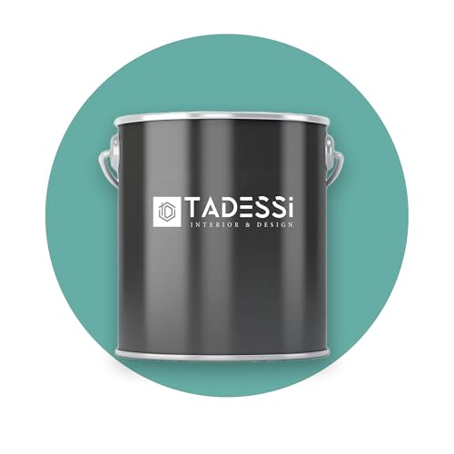 Tadessi Pintura interior azul – verde turquesa – pintura de pared lavable mate – pintura de emulsión – poco olor y sin disolventes – envase de 1 litro