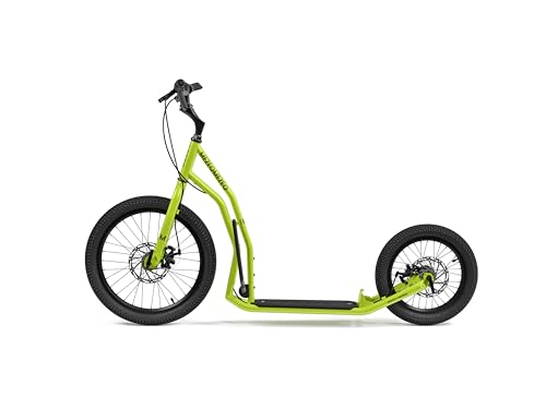 YEDOO Mezeq Tretroller - bis 150 kg, mit Luftreifen 20/16 - Scooter für Erwachsene, Offroad Tretroller mit abnehmbarem Ständer und Fußablage und verstellbarem Lenker, Dogscooter mit Scheibenbremse.