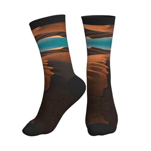 Sand Dunes Crew Socks Cushioned Moisture Wicking Sport Socks Breathable Training Athletic Socks Unisex