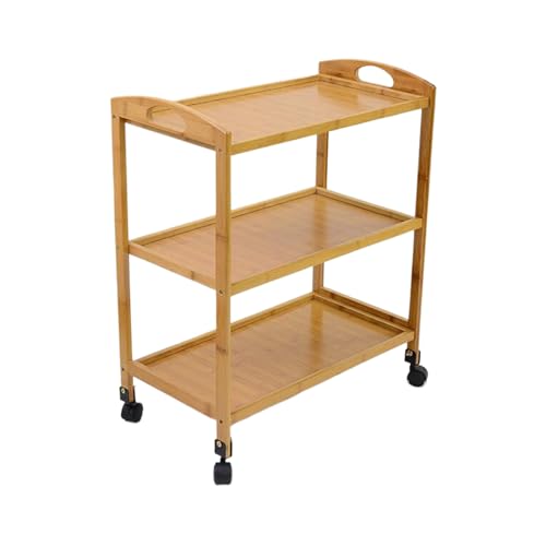 Carrito de cocina móvil con ruedas, espacio de almacenamiento adicional, resistente y elegante, carrito rodante para cocina, comedor, sala de estar, 59 x 32 x 72 cm