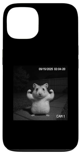 Funny Hamster Flexing On Security Camera スマホケース iPhone 13 用