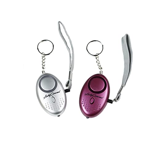 Lady Conceal Self Defense Keychain (Pack of 2) - Personal Safety Alarm with 130db Siren, Emergency LED Light & Changeable Battery - Security Alarm Keychain for Women Kids Elderly - Safety Gift Set