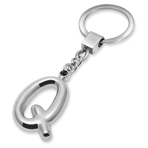 SoulCats® 3D Letters Key fob Made of Solid Stainless Steel in Silver, Letter: Q Cover