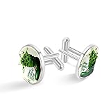 Grünes Kleeblatt im Stiefeldesign zum St. Patrick's Day Event-Druck, klassische Edelstahl-Manschettenknöpfe für Herren, Anzughemd, Manschettenknöpfe, Schmuck, Geschäft, Hochzeit, Geschenke, 20mm x