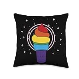 Cosmic Swirl Space Ice Cream Dreamscape Throw Pillow
