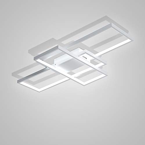 Modern LED 3-Light Ceiling Lamp - Linear Metal Aluminum, Square