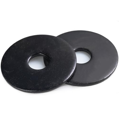 Black Fender Washers, 1/4 x 1-1/4 Inch, 18-8 Stainless Steel 304, 40-Pack for Screws and Bolts