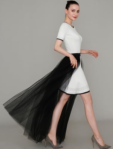 EllieWely Women Floor Length Overskirt Tulle Skirt for Wedding Party4