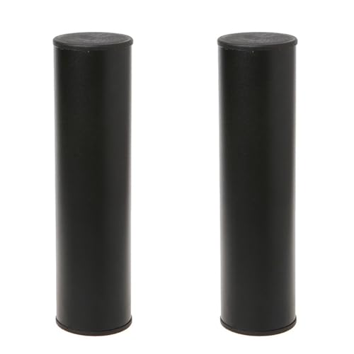 Bloepum 2X Professional Stainless Steel Cylinder Sand Shaker Rhythm Musical Instruments Percussion for Band Accompaniment,Black