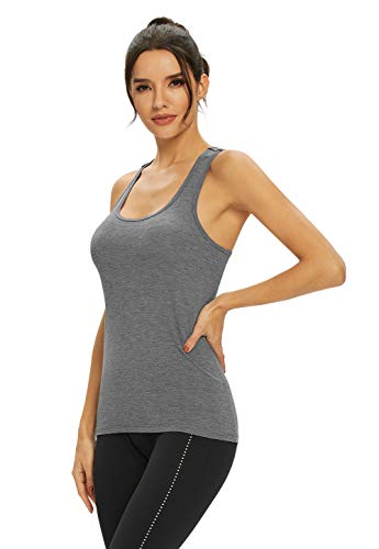 Image of Femdouce Workout Tank Tops for Women Basic Racerback Tank Top Soft Athletic Sleeveless Yoga Shirts -4Pack