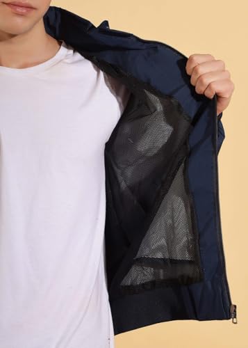 Image of Dollar Men's Polyester Solid Windcheater Jacket With Zipper Pockets