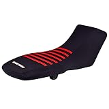 Enjoy Mfg Seat Cover - Compatible Fit for 2004-2008 Arctic Cat DVX 400 Quad ATV #253 (All Black/RED Ribs)
