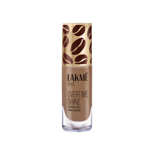 Image of Lakme 9 to 5 Overtime Shine Nail Polish - Coffee Edit-06 Caramel Drizzle 6ml