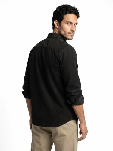 Image of Urbano Fashion Men's Corduroy Full Sleeve Regular Fit Solid Overshirt with Utility Pockets