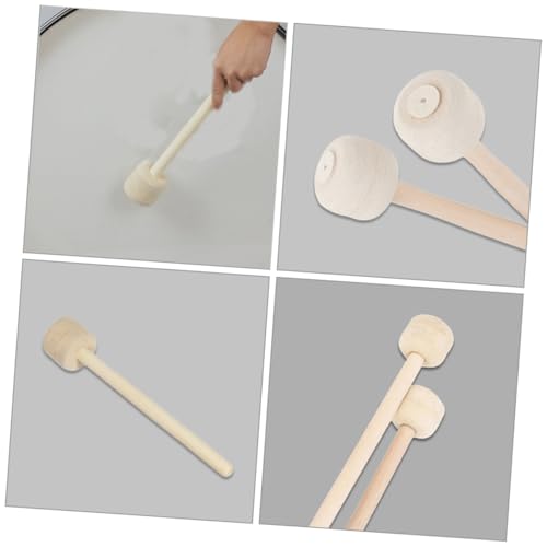 Baquetas BESTonZON, 2 piezas, de fieltro y madera, para percusión, batería, bombo y tambores de marcha y banda, agarre cómodo miniatura 4
