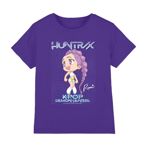 K-Pop Demon Hunters KPOP Demon Hunters-Huntrix Rumi Poster T Shirt, Purple, 5-6 años Unisex Kids