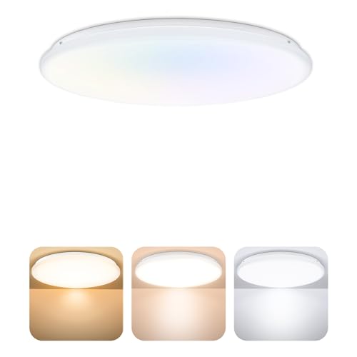 novapollo Ø33CM Plafoniera LED Soffitto, 3000K/4000K/6500K IP44 Impermeabile Lampada da Soffitto, 24W 2520LM Plafoniera Bagno per camera da letto, Cucina, Balcone, Bagno, Corridoio, Cantina