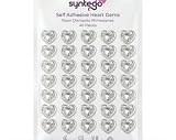 Syntego 40 Gemme a Forma di Cuore autoadesive Trasparenti con Centro colorato Diamante Strass Cristalli acrilici per attaccare Pietre preziose Decorazioni, Artigianato, inviti (Trasparente)